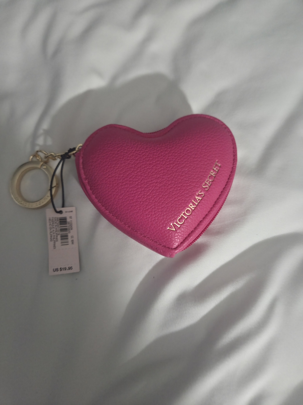 Victoria's Secret Hot Pink Heart Key & Card Holder